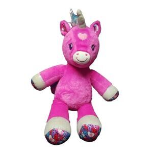 Build A Bear Candy Hearts Girl Power XOXO BFF Heart Unicorn Plush Stuffed Animal